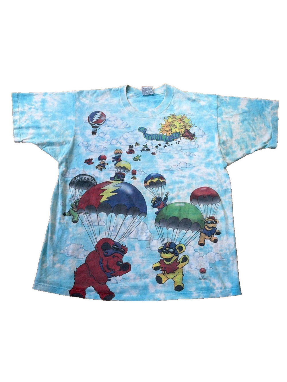 Liquid Blue 1993 Grateful Dead Parachuting Bears AOP T Shirt Size Large Cotton - Picture 1 of 9